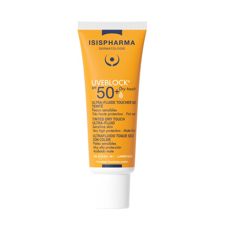 UVEBLOCK SPF 50+ Dry Touch TINTED - Dry Touch ultra-fluidní tónovaný krém pro mastnou pleť s velmi vysokou ochranou SPF 50+